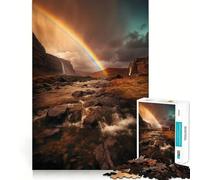 Rainbow Waterfall Jigsaw Puzzle 1000 Piece for Adults Think Smart Toy Family Joy Accurate Cut Fine Art Piece (38x52cm)