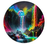 Rainbow Waterfall Jigsaw Puzzle for Adults 1000 Piece Jigsaw Puzzle Night Sky Puzzle Game for Family Stress Relief Focus 1000pcs (67.5x67.5cm)