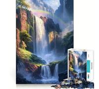 Rainbow Waterfall Jigsaw Puzzle for Teenagers 1000 Pieces Mind Game Toy Relaxed Mind Neat Cut (38x52cm)
