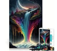 Rainbow Waterfall Jigsaw Puzzles 1000 Pieces for Teenagers Logic Game Warm Time Precise Cut Art Collection Piece (50x75cm)