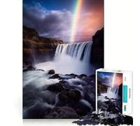 Rainbow Waterfall Jigsaw Puzzles for Adults 1000 Piece Smart Game Relaxing Fun Pattern Assembly Cherished Gift (38x26cm)