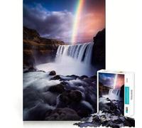 Rainbow Waterfall Jigsaw Puzzles for Adults1000 Piece Mind Skill Group Joy Quality Edge Art Collection Piece (50x75cm)