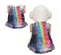 Rainbow Waterfall XL Pet Apparel for Small Dogs-Cute Summer Outfit for Puppy, Soft Breathable Pet Clothes for Cat