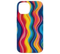 Rainbow Wave colors Stripe Case for Vibrant Flow design Art Case for iPhone 14