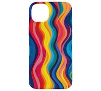 Rainbow Wave colors Stripe Case for Vibrant Flow design Art Case for iPhone 14 Plus