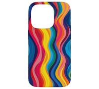 Rainbow Wave colors Stripe Case for Vibrant Flow design Art Case for iPhone 14 Pro