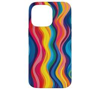 Rainbow Wave colors Stripe Case for Vibrant Flow design Art Case for iPhone 14 Pro Max