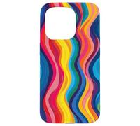 Rainbow Wave colors Stripe Case for Vibrant Flow design Art Case for iPhone 15 Pro
