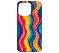 Rainbow Wave colors Stripe Case for Vibrant Flow design Art Case for iPhone 15 Pro Max