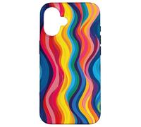 Rainbow Wave colors Stripe Case for Vibrant Flow design Art Case for iPhone 16