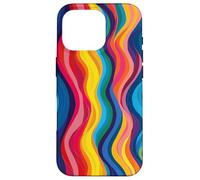 Rainbow Wave colors Stripe Case for Vibrant Flow design Art Case for iPhone 16 Pro