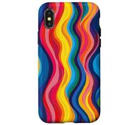 Rainbow Wave colors Stripe Case for Vibrant Flow design Art Case for iPhone X/XS