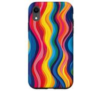 Rainbow Wave colors Stripe Case for Vibrant Flow design Art Case for iPhone XR
