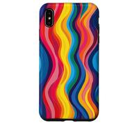 Rainbow Wave colors Stripe Case for Vibrant Flow design Art Case for iPhone XS Max