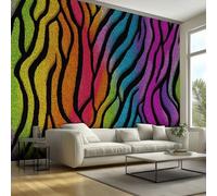 Rainbow Wavy Stripe Wallpaper for Bedroom - Colourful Abstract Wall Paper, Wavy Stripe Home Decor, Non-Woven Waterproof Wallpapers for Living Room, Feature Walls Mural 300x210 cm - RvX141