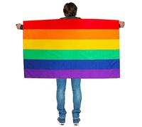 Rainbow Wearable Flag Cape - Pack of 1-5ft x 3ft Multicoloured Flag Cape - Perfect Accessory for Pride Month, Pride Marches and Pride Events
