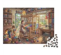 Rainbow Weaving Workshop 1000 Piece Jigsaw Puzzle,Whimsical Challenge,Adults & Kids 14+,Home Wall Decor,Educational Toy,Premium Cardboard,Gift Idea,Stress Relief 52x38cm