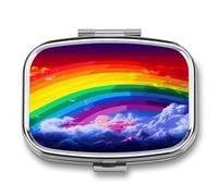 Rainbow Weekly AM/PM Pill Organizer.Waterproof Portable Compact Travel Pill Organizers.Small Pill Box for Medicine Holder for Vitamins Medication.