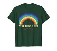 Rainbow We're Taking It Really Back Christian Bible Verse T-Shirt, Men, Dark Green, Large