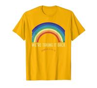 Rainbow We're Taking It Really Back Christian Bible Verse T-Shirt, Men, Golden Yellow, 3X-Large