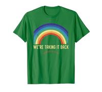 Rainbow We're Taking It Really Back Christian Bible Verse T-Shirt, Men, Kelly Green, X-Large