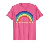 Rainbow We're Taking It Really Back Christian Bible Verse T-Shirt, Men, Pink Heather, Medium