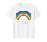 Rainbow We're Taking It Really Back Christian Bible Verse T-Shirt, Men, White, 4X-Large