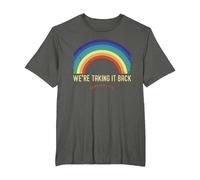 Rainbow We're Taking It Really Back Christian Bible Verse T-Shirt, Men's Big and Tall, Asphalt Grey, 4X Tall
