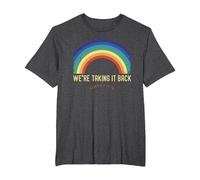 Rainbow We're Taking It Really Back Christian Bible Verse T-Shirt, Men's Big and Tall, Dark Heather Grey, 5X Tall