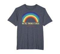 Rainbow We're Taking It Really Back Christian Bible Verse T-Shirt, Men's Big and Tall, Heather Blue, 4X Tall
