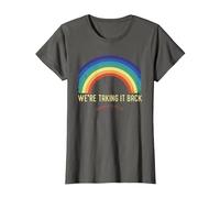 Rainbow We're Taking It Really Back Christian Bible Verse T-Shirt, Women, Asphalt Grey, 3X-Large