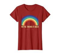 Rainbow We're Taking It Really Back Christian Bible Verse T-Shirt, Women, Cranberry Red, X-Large