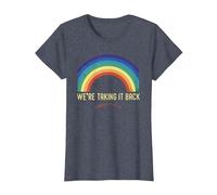 Rainbow We're Taking It Really Back Christian Bible Verse T-Shirt, Women, Heather Blue, Medium