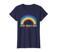 Rainbow We're Taking It Really Back Christian Bible Verse T-Shirt, Women, Navy Blue, X-Large