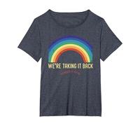 Rainbow We're Taking It Really Back Christian Bible Verse T-Shirt, Women's Plus, Heather Blue, 1X