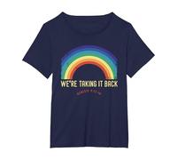Rainbow We're Taking It Really Back Christian Bible Verse T-Shirt, Women's Plus, Navy Blue, 2X