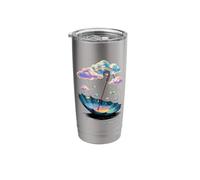 Rainbow Whimsical Rain Umbrella Cloud Fantasy Boat Stainless Steel Insulated Tumbler