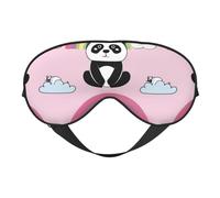 Rainbow White Cloud Panda Print Sleep Mask with Adjustable Strap, Comfortable Eye Cover for Travel, Yoga, Napping, Sleeping & Relaxation