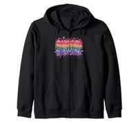 Rainbow Wildflowers Botanical Zip Hoodie