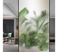Rainbow Window Privacy Film, Privacy Window Film UV Block Heat Control Static Cling Green Plant Colorful Various Sizes(B,75x140cm WXH)