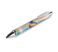 Rainbow - Winged Butterfly by Falls Black Ballpoint Pens Fine Point (0.5mm) Black Ink Pen Retractable Ball Point Pens with Comfortable Full Grip for Journaling, And Office Writing Ideal 1 PCS