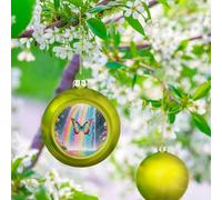 Rainbow - Winged Butterfly by Falls Christmas Ball Ornaments - 3 Inch Shatterproof Christmas Tree Decorations, Golden Xmas Hanging Balls for Tree Decor, Holiday Wedding Party Decorative Pendants