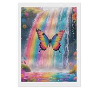 Rainbow - Winged Butterfly by Falls Diamond Art Kits for Adults 12"x16" DIY Diamond Painting Kit for Beginners Gem Art Painting with Round Full Drill Diamonds DIY Paint Paintings for Home Wall Decor G