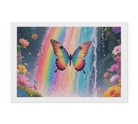 Rainbow - Winged Butterfly by Falls Diamond Art Kits for Adults Diamond Painting Kits for Beginners Diamonds Art Painting 5d DIY Full Drill Round Gem Arts Crafts Paintings for Home Wall Decor 8"x12"