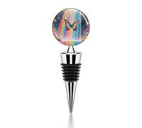 Rainbow - Winged Butterfly by Falls Wine Stopper Decorative Wine Bottle Stopper Reusable Bottle Stoppers Vacuum Beverage Stoppers Saver for Bar, Holiday Party Keep Wines Fresh Suitable for Standard Bo