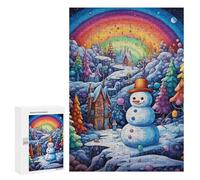 Rainbow Winter Wonderland: Seasonal Home Décor, 300 PCS Jigsaw Puzzle for Adults - to Assemble, Frame And Display