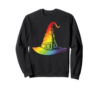 Rainbow Witch Hat Occult Halloween Wicca LGBTQ Sweatshirt
