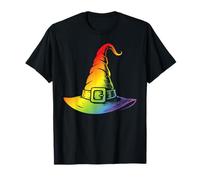 Rainbow Witch Hat Occult Halloween Wicca LGBTQ T-Shirt