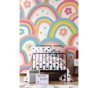 Rainbow Wobble Wall Mural Origin Murals Coral W300cm x H240cm