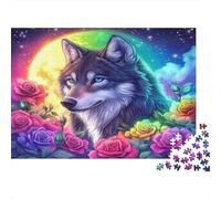 Rainbow Wolf Art 1000 Piece Rainbow Waterfall Fantasy Scene Jigsaw Puzzle for Adults And Kids Challenging Games 1000 Pieces Beautiful Decoration Challenge High Difficulty 70x50cm/1000pcs